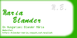 maria blander business card